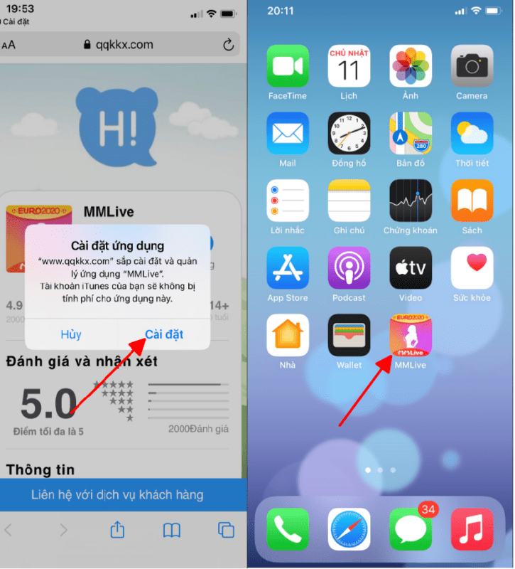 MMlive iOS bị lỗi không cài được? Cách giải quyết nhanh chóng 5 Chờ hoàn tất cài đặt ứng dụng