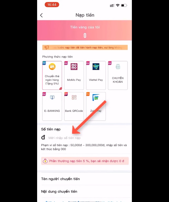 MMLive – Hướng Dẫn 2 Cách Nạp Tiền Trên App MMLive 6 Chon-so-tien-can-nap-tren-mmlive