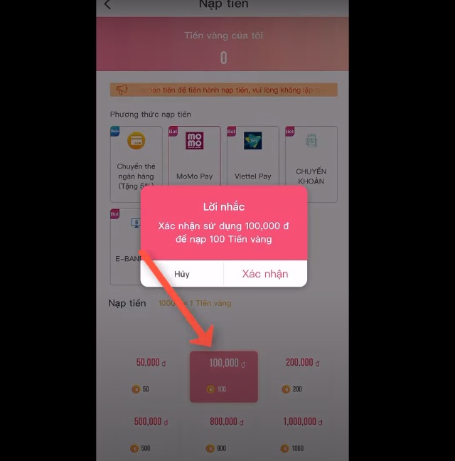 MMLive – Hướng Dẫn 2 Cách Nạp Tiền Trên App MMLive 9 nap-tien-ung-dung-mmlive
