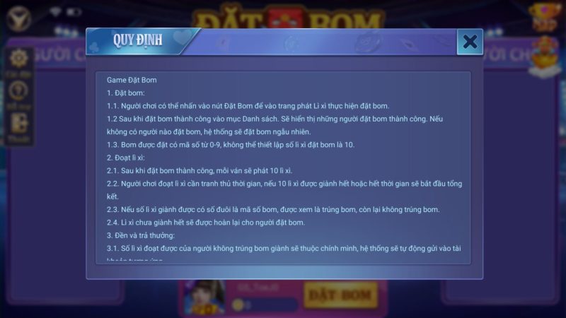 Đặt bom MMLive – Trò chơi đánh bài đổi thưởng hấp dẫn 3 Luật chơi đặt bom