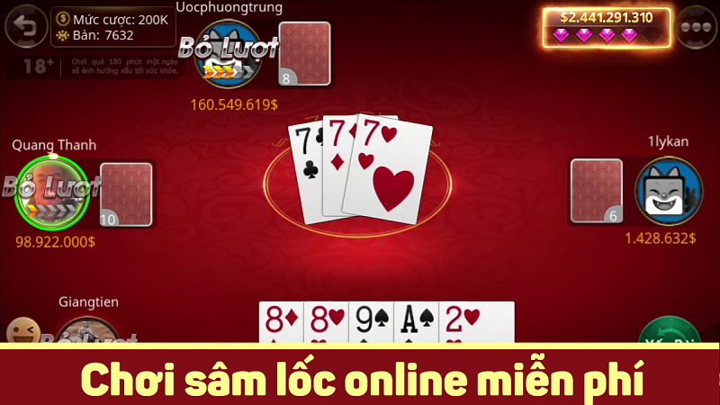Chinh phục bài Sâm Lốc MMlive với tỷ lệ đổi thưởng cực khủng 4 Sâm Lốc online