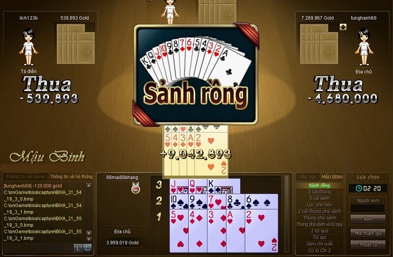 Sảnh rồng trong tiến lên miền nam, bí kíp săn sảnh rồng cực hay 3 tiến lên miền nam