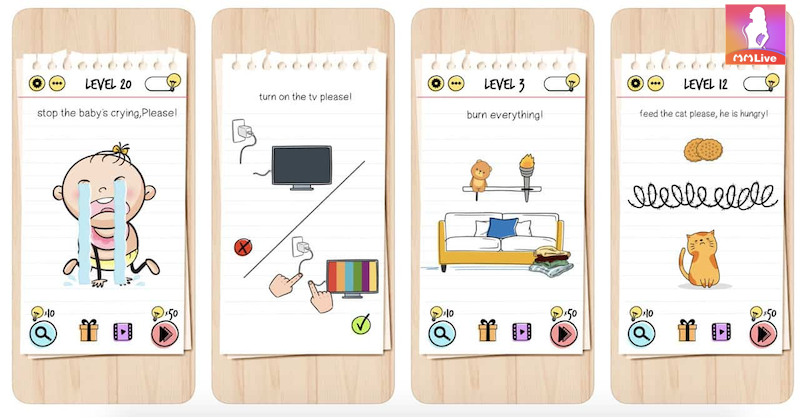 Game Brain test - Kiểm tra IQ bản thân qua những giải đố “hack não” 6 Hệ thống câu hỏi