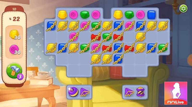 Game Homescapes - Trò chơi mô phỏng thiết kế nội thất 3D siêu thực 3 Hạ các viên kẹo