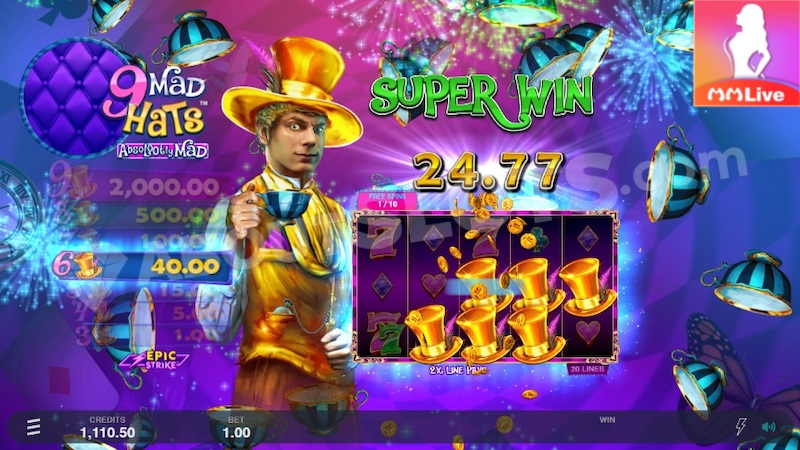 9 Mad Hats - Chinh phục game slot mới tung ra tại các sảnh casino 2 9 Mad Hats