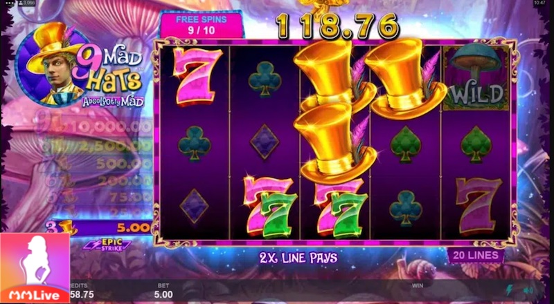 9 Mad Hats - Chinh phục game slot mới tung ra tại các sảnh casino 3 biểu tượng chính