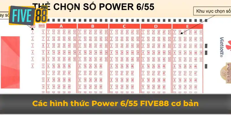Power 6/55 Five88 - Hướng Dẫn Cách Chơi, Giải Thưởng Hấp Dẫn 3 Các hình thức Power 6/55 Five88 cơ bản